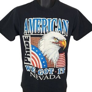 Bald Eagle T Shirt Vintage 80s 90s American Pride Nevada Made In USA Mens Small